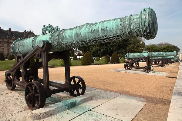 France. Paris. Cannons display in the entrance of Hotel de Invalides