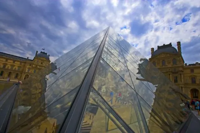 Framed Print : France, Paris. Clouds reflect off the Louvre Museum. Credit as: Jim Zuckerman / Jaynes Framed Print : France, Paris. Clouds reflect off the Louvre Museum. Credit as: Jim Zuckerman / Jaynes