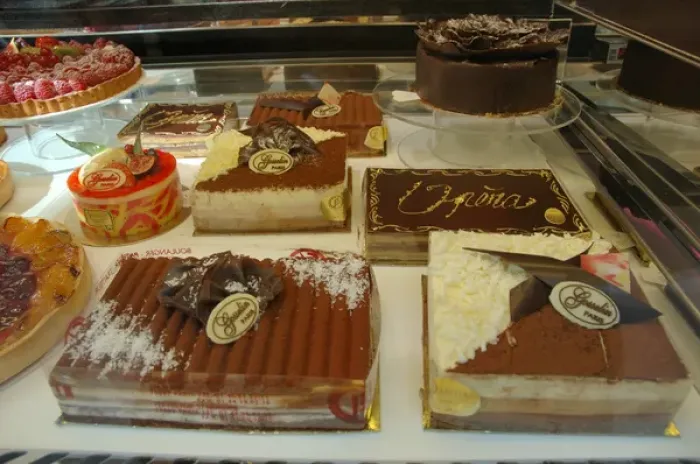 Framed Print : 03. France, Paris, desserts in patisserie display window