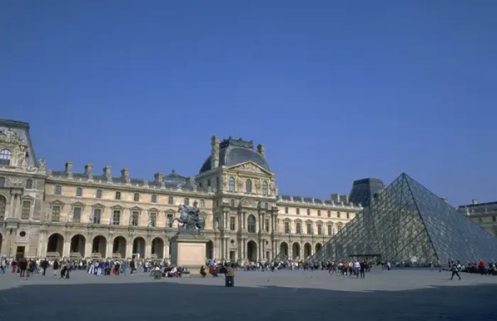 Framed Print : 03. France, Paris. Entrance to the Louvre Museum