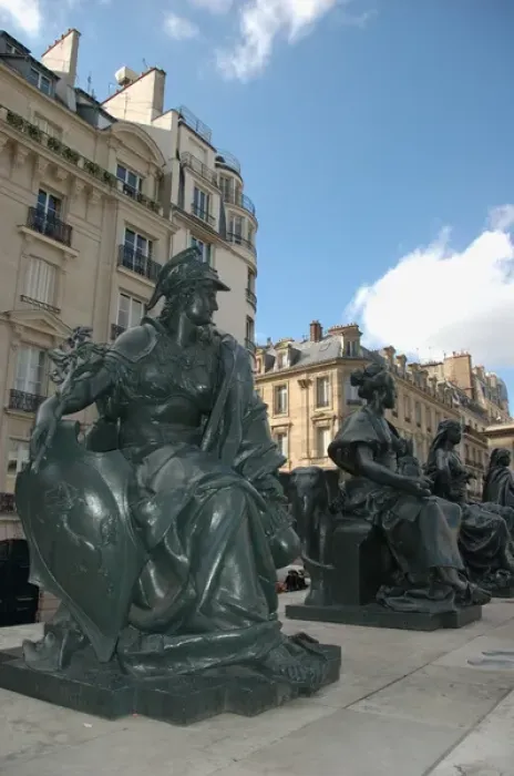 Framed Print : 03. France, Paris, female statues outside Musee d Orsay Framed Print : 03. France, Paris, female statues outside Musee d Orsay
