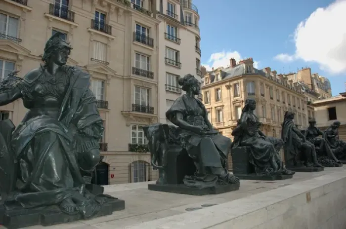 Framed Print : 03. France, Paris, female statues outside Musee d Orsay Framed Print : 03. France, Paris, female statues outside Musee d Orsay