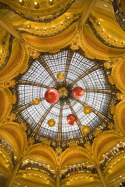 France, Paris, Galleries Lafayette department store, dome interior