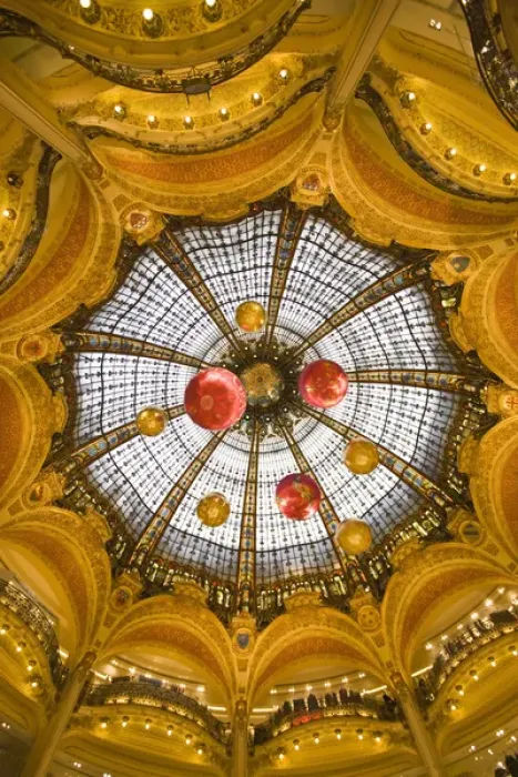 Framed Print : France, Paris, Galleries Lafayette department store, dome interior