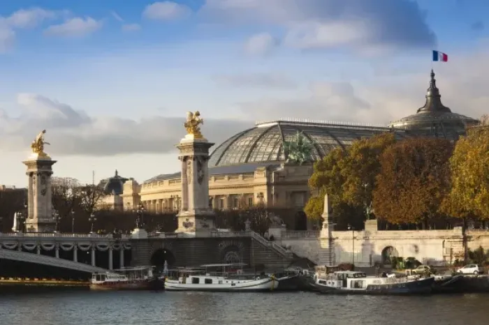 Framed Print : France, Paris, Grand Palais and Pont Alexandre III bridge