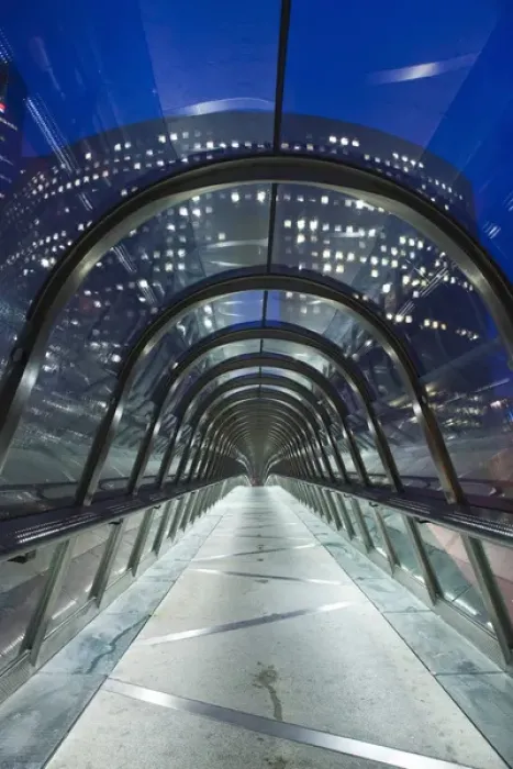 Framed Print : France, Paris, La Defense, pedestrian walkway, pre-dawn Framed Print : France, Paris, La Defense, pedestrian walkway, pre-dawn