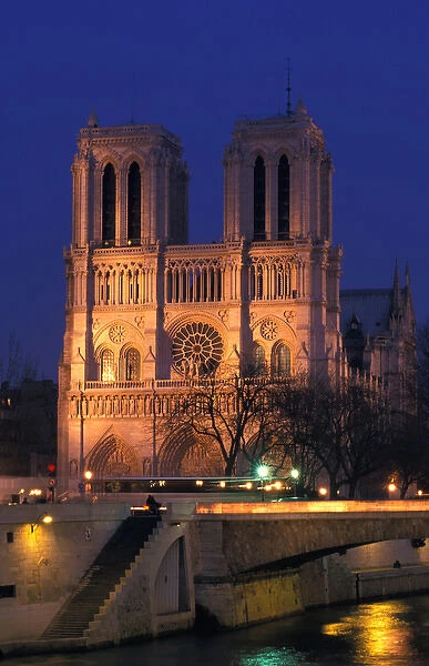 France. Paris. Notre-Dame at dusk