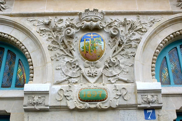 03. France, Paris, relief sculpture on building (Editorial Usage Only)