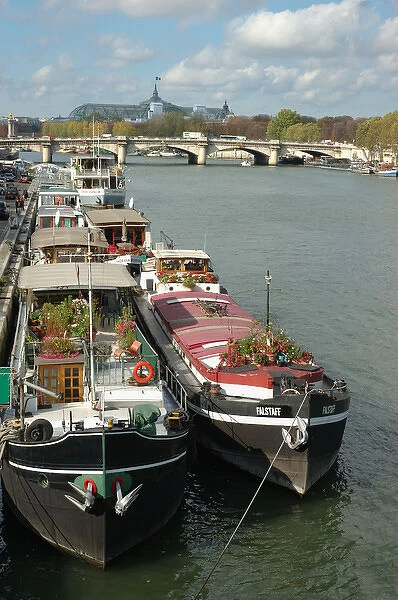 03. France, Paris, riverboats on Seine River (Editorial Usage Only)