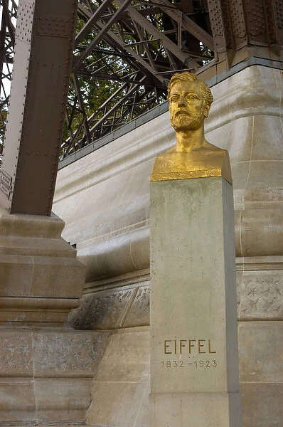 03. France, Paris, statue of Eiffel under Eiffel Tower