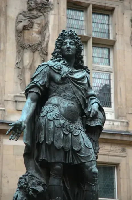 Framed Print : 03. France, Paris, statue of Louis XIV in Musee Carnavalet courtyard