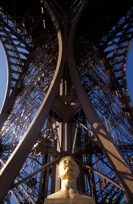 Framed Print : France, Paris, Tour Eiffel. Gustave Eiffel statue
