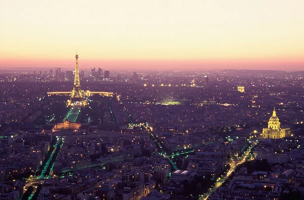 France, Paris, View of the city at sunset