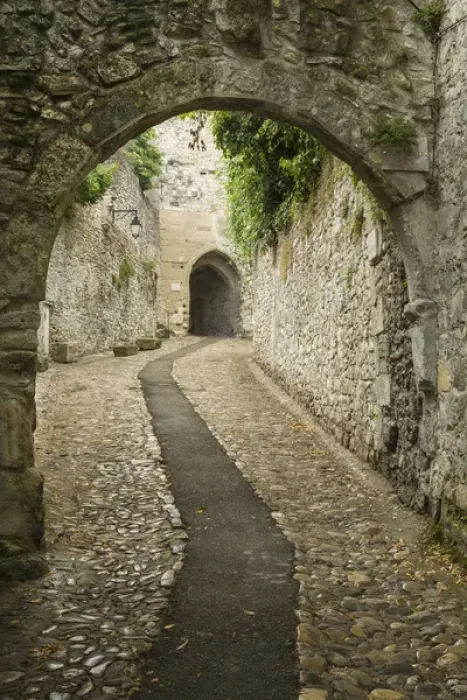 Framed Print : France, Provence. Ancient stone buildings and walkways in the village of Vaison du Romain Framed Print : France, Provence. Ancient stone buildings and walkways in the village of Vaison du Romain