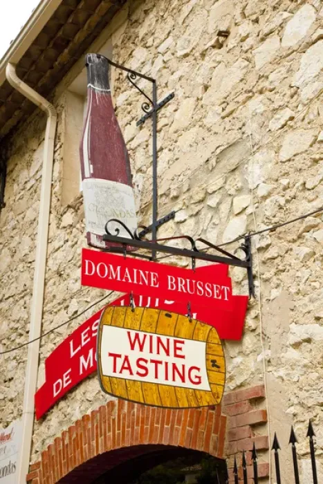 Framed Print : France, Provence, Gigondas. Sign for wine-tasting shop. Credit as: Fred Lord / Jaynes Framed Print : France, Provence, Gigondas. Sign for wine-tasting shop. Credit as: Fred Lord / Jaynes