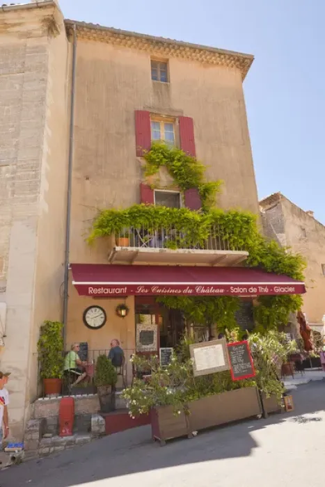 Framed Print : France, Provence, Gorde. Outside diners at restaurant and ice cream salon. Credit as Framed Print : France, Provence, Gorde. Outside diners at restaurant and ice cream salon. Credit as