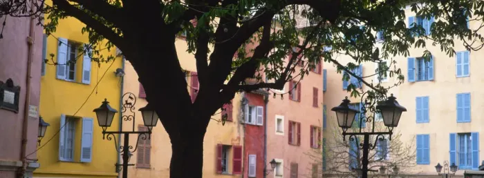 Framed Print : France, Provence, Grasse. Colorful buildings Framed Print : France, Provence, Grasse. Colorful buildings