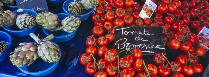 Framed Print : France, Provence. Produce on display at market