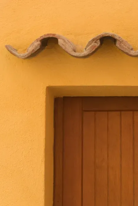 Framed Print : France, Provence, Villafranche. Details of a colorful doorway. Credit as: Wendy Kaveney