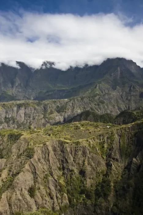 Framed Print : France, Reunion Island, Cirque de Cilaos, Cilaos, mountain view from RN5 mountain road