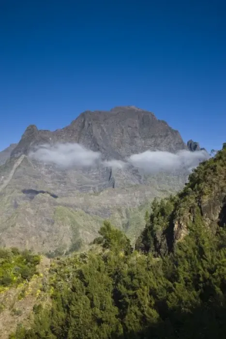 Framed Print : France, Reunion Island, Cirque de Cilaos, Le Grande Benare mountain (el. 2898 meters)