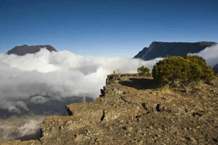 Framed Print : France, Reunion Island, Cirque de Mafate, Le Maido, Cirque view from Piton Maido Peak (el