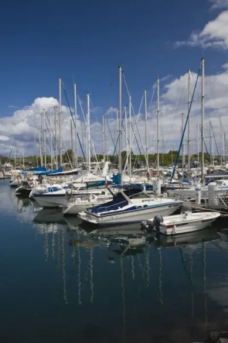 Framed Print : France, Reunion Island, Le Port, Yacht Marina
