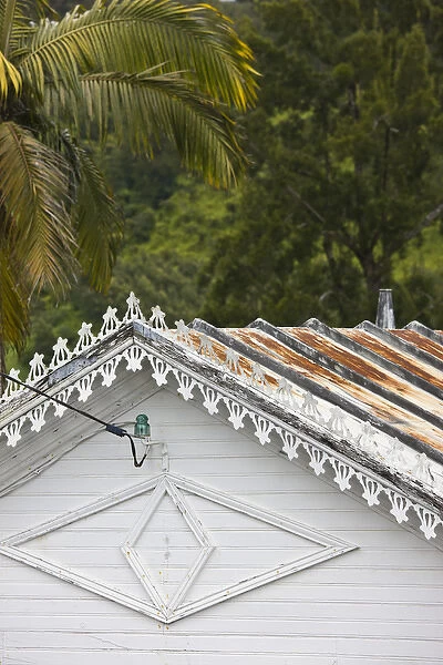 France, Reunion Island, Plaine-des-Palmistes, Creole-style building detail