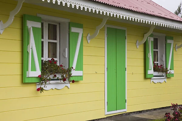 France, Reunion Island, Plaine-des-Palmistes, Creole-style house detail