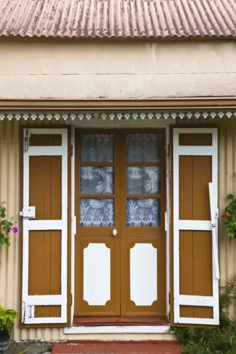 Framed Print : France, Reunion Island, Plaine-des-Palmistes, Creole-style house detail Framed Print : France, Reunion Island, Plaine-des-Palmistes, Creole-style house detail