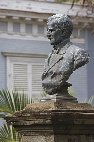 France, Reunion Island, St-Denis, bust of Julien Theodore Drouhet, colonial era senator
