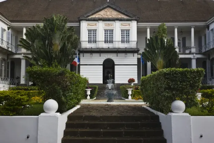 Framed Print : France, Reunion Island, St-Denis, Prefecture building, exterior