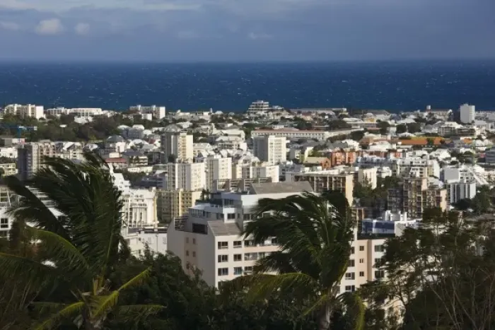 Framed Print : France, Reunion Island, St-Denis, view from Montgalliard, morning Framed Print : France, Reunion Island, St-Denis, view from Montgalliard, morning