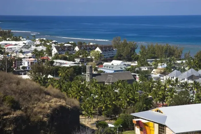 Framed Print : France, Reunion Island, St-Leu, town view from the heights Framed Print : France, Reunion Island, St-Leu, town view from the heights
