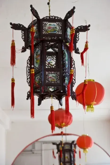 Framed Print : France, Reunion Island, St-Pierre, Chinese temple lantern Framed Print : France, Reunion Island, St-Pierre, Chinese temple lantern