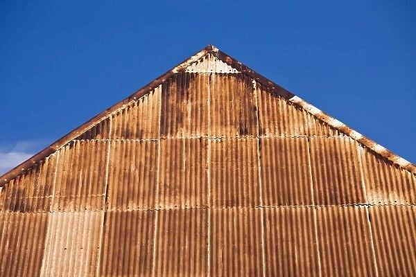 France, Reunion Island, St-Pierre, tin roof of historic Entrepot Kerveguen warehouse