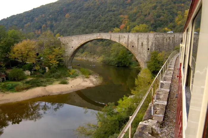 Framed Print : 03. France, Rhone-Alps, Tournon, The Bridge at Douce Plage