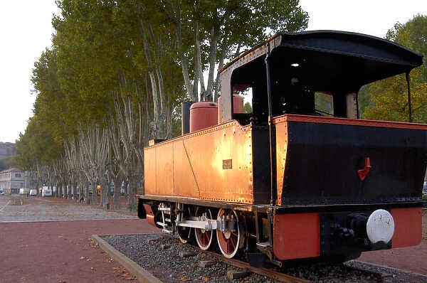 03. France, Rhone-Alps, Tournon, train display along riverbank
