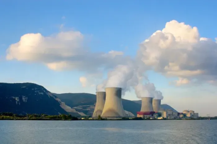 Framed Print : 03. France, Rhone River, nuclear power plant