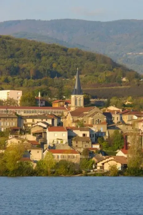 Framed Print : France, Rhone River, town near Vienne Framed Print : France, Rhone River, town near Vienne