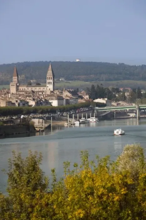 Framed Print : France, Saone-et-Loire Department, Burgundy Region, Maconnais Area, Tournus, town