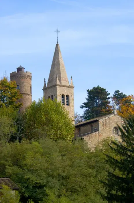 Framed Print : France, Saone River, church near Macon Framed Print : France, Saone River, church near Macon
