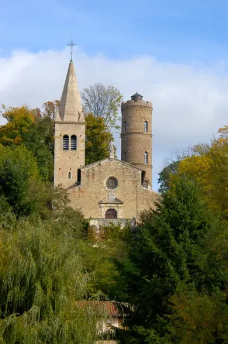 Framed Print : France, Saone River, church near Macon Framed Print : France, Saone River, church near Macon