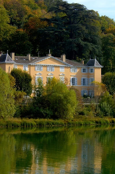 03. France, Saone River, large home along river (Editorial Usage Only)