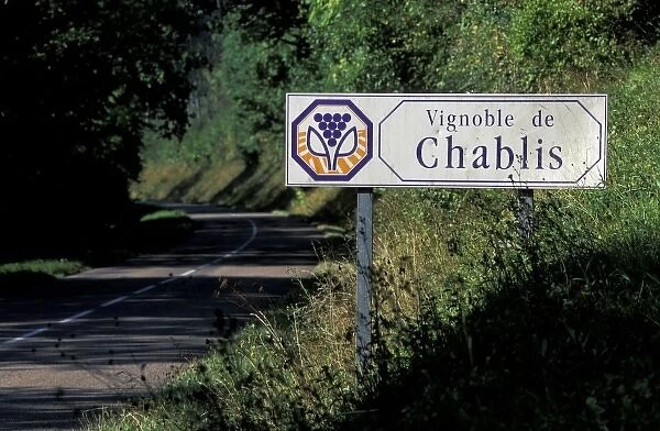 France. Sign at Chablis