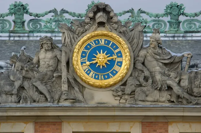 Framed Print : 03. France, Versailles, statue and clock detail Framed Print : 03. France, Versailles, statue and clock detail