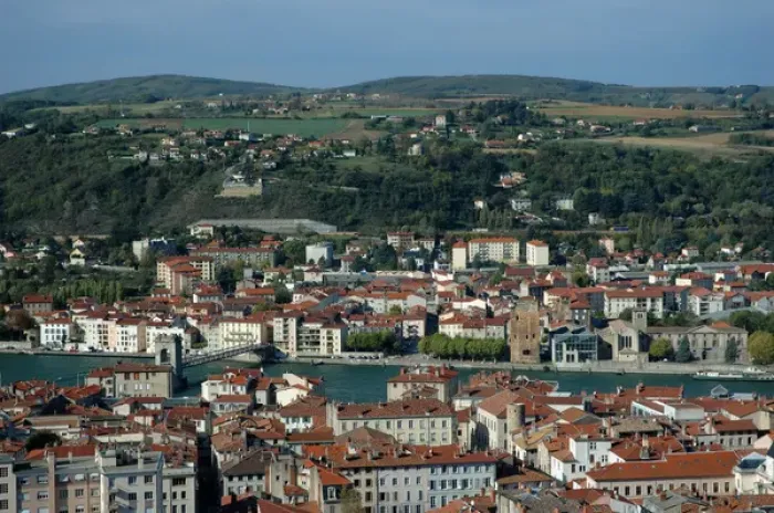 Framed Print : 03. France, Vienne, aerial view of city