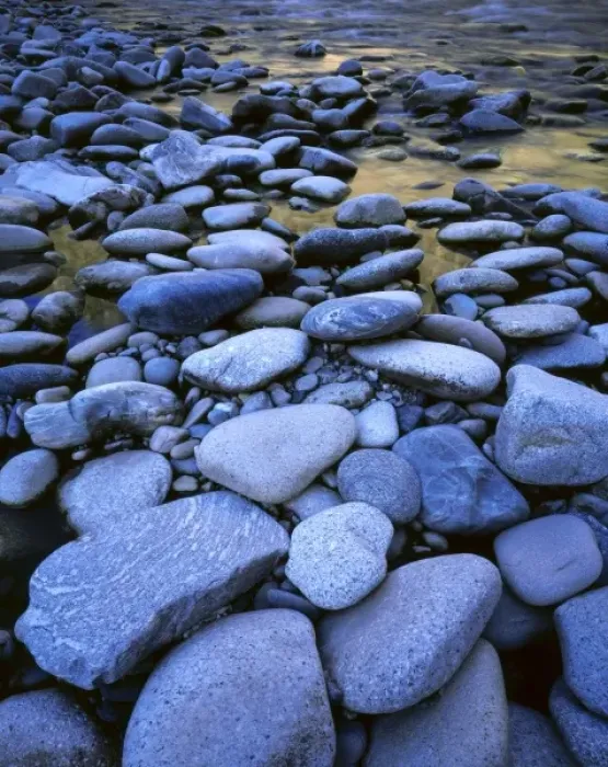 Framed Print : Frank Church River Of No Return Wilderness, Idaho. USA. Water-smoothed stones along Framed Print : Frank Church River Of No Return Wilderness, Idaho. USA. Water-smoothed stones along