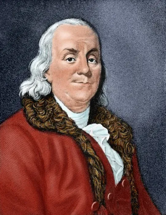 Framed Print : Franklin, Benjamin (1706-1790). American statesman and scientist. Colored engraving Framed Print : Franklin, Benjamin (1706-1790). American statesman and scientist. Colored engraving
