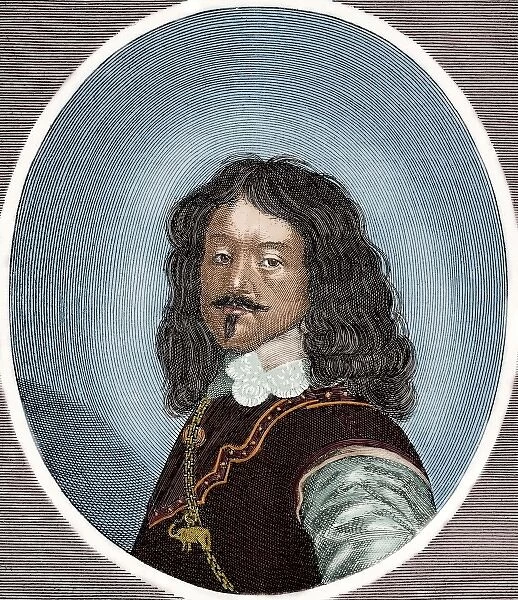 Frederick III (1609-1670). King of Denmark and Norway from 1648 until his death. Colored engraving